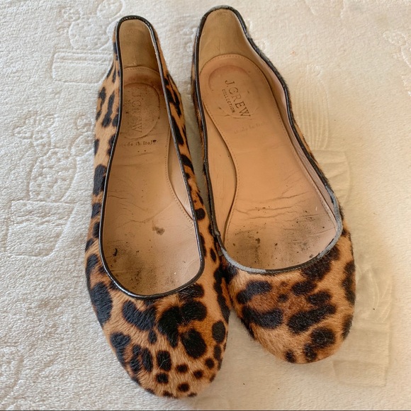 J. Crew Shoes - J. Crew Genuine Leather Calf Hair Cheetah Flats